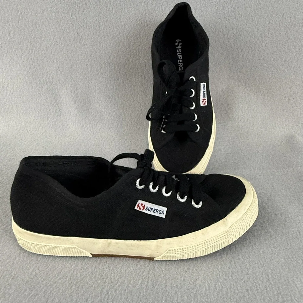 Superga‎ 2750 Cotu Sneakers Womens 7.5 Black Canvas Low Top Classic Lace Up